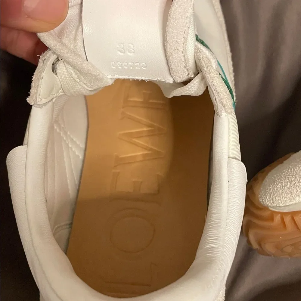 Loewe Flow Runner 2.0 Green Nylon Sneakers With Suede Overlays